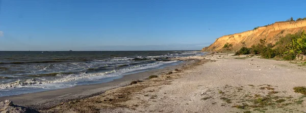 Pantai Laut Hitam Dari Desa Resor Morskoe Wilayah Odessa Ukraina — Stok Foto