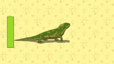 İguana. Hayvanat Bahçesi alfabe İngilizce - ı harfi