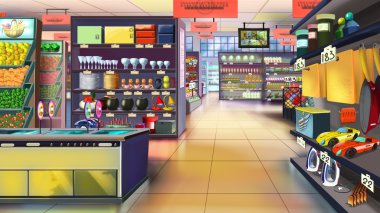 Supermarket interior. Image 02 clipart