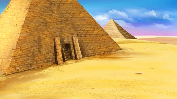 Egyptian pyramid with entrance. — Stock Photo, Image