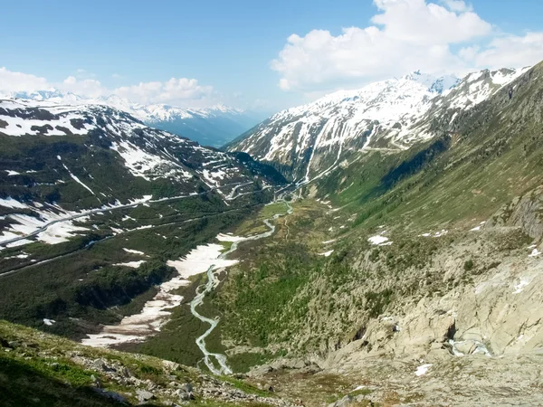 Rhone glaciären smälter — Stockfoto