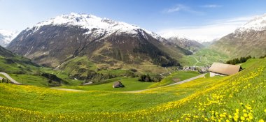 Andermatt, pastures and mountains  clipart