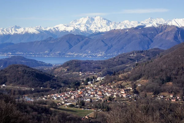 Cademario Szwajcaria Otoczenie Zalesione Panoramiczne — Zdjęcie stockowe