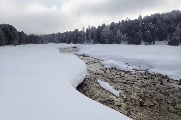 Casaccia Suíça Paisagem Inverno Canais Lareccio Passagem Colombe — Fotografia de Stock