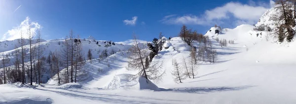 Касачча Швейцария Зимний Пейзаж Ларичские Каналы Перевал Коломбе — стоковое фото