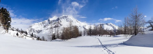 Casaccia Switzerland Winter Landscape Lareccio Canals Colombe Pass — Stock Photo, Image