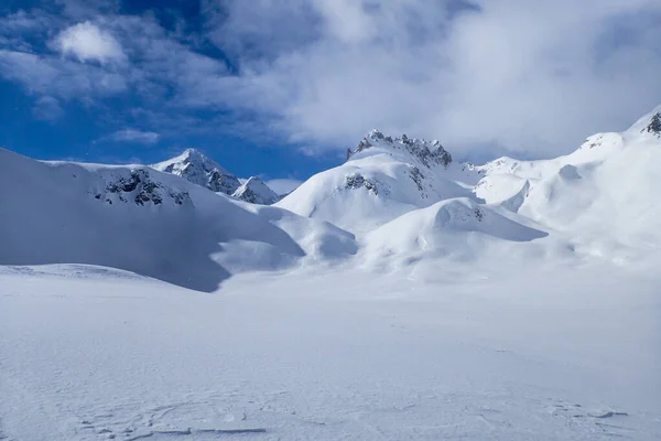 Casaccia Zwitserland Winterlandschap Lareccio Kanalen Colombe Pas — Stockfoto