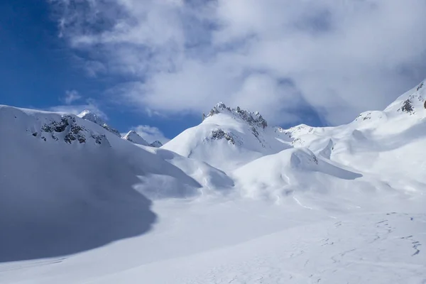 Casaccia Schweiz Vinterlandskap Lareccio Kanaler Och Colombe Pass — Stockfoto