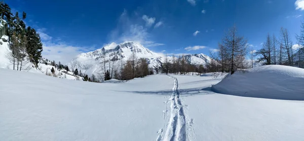 Casaccia Switzerland Winter Landscape Lareccio Canals Colombe Pass — Stock Photo, Image