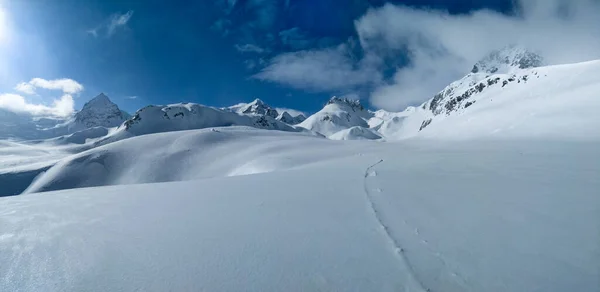 Casaccia Suíça Paisagem Inverno Canais Lareccio Passagem Colombe — Fotografia de Stock