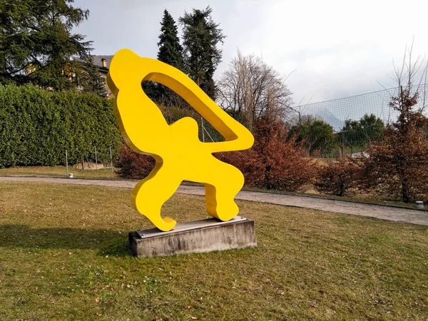 瑞士卢加诺 2018年2月26日 城市艺术纪念碑 — 图库照片