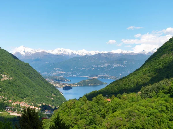 Argegno Itália Vista Vale Lago Como Ilha Comacina — Fotografia de Stock