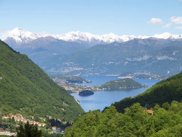 Argegno Italia Vista Desde Valle Del Lago Como Isla Comacina — Foto de Stock