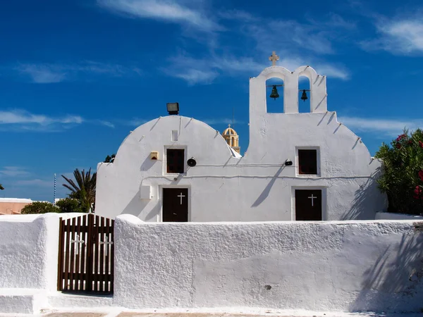Santorini Grecia Iglesia Típica Griega — Foto de Stock