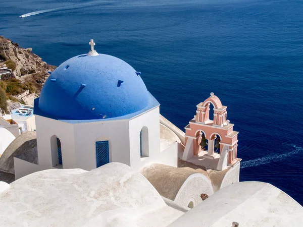 Santorini Řecko Typický Řecký Kostel — Stock fotografie