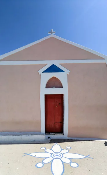 Santorini Grecia Iglesia Típica Griega —  Fotos de Stock