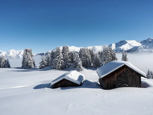 Schamserberg Switzerland Winter Landscape Schamserberg Piz Beverin Nature Park — 图库照片