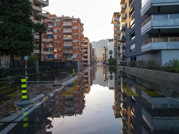 Locarno, sokaklar sular altında — Stok fotoğraf