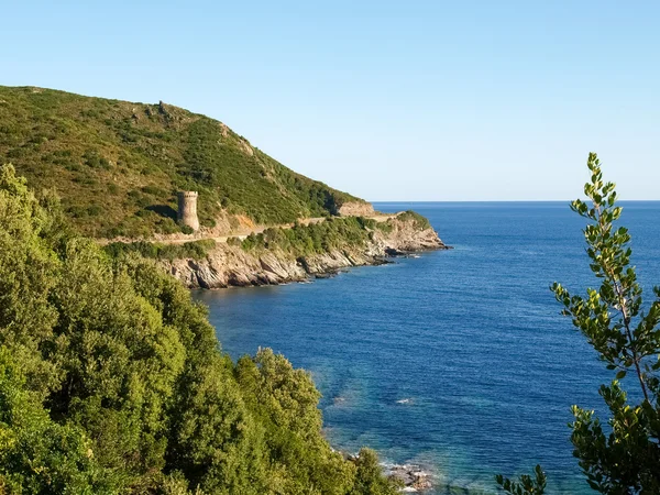 Cap Corse, eski Muhafız Kulesi. — Stok fotoğraf