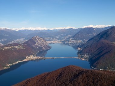Körfez Lugano şehir görüntüleri