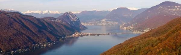 Images of the Gulf of Lugano city — Stock Photo, Image