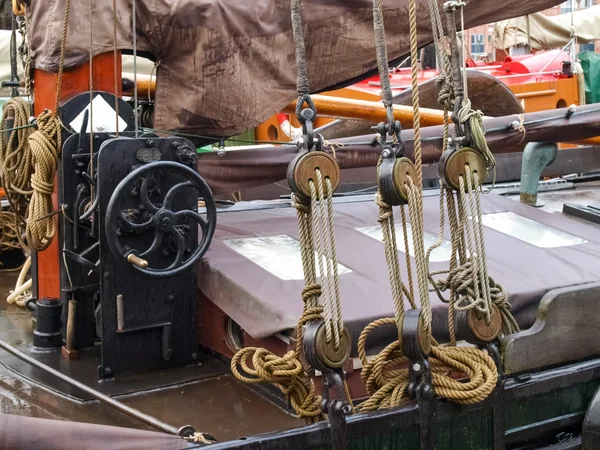 Leer, ancient boats moored in the marina — Stock Photo, Image