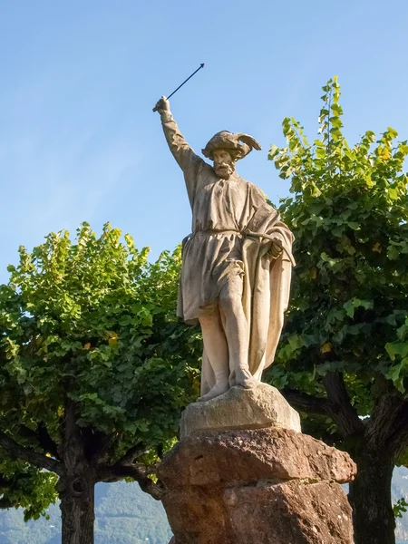 Lugano, Suiza. Estatua de Guillermo Tell — Foto de Stock