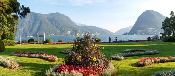Lugano, Švýcarsko. Obrázek z botanického parku — Stock fotografie