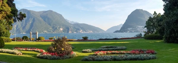 Lugano、スイス連邦共和国。植物の公園からの画像します。 — ストック写真