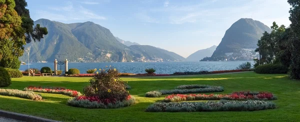 Lugano、スイス連邦共和国。植物の公園からの画像します。 — ストック写真