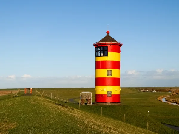 Pilsum, lighthouse at North sea of Germany. — Stock Photo, Image