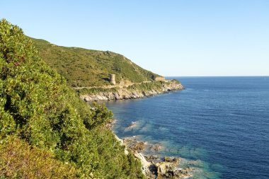Cap Corse, Akdeniz kıyılarında.