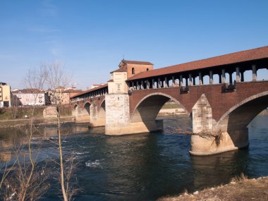 Pavia, kapalı köprü Nehri Ticino