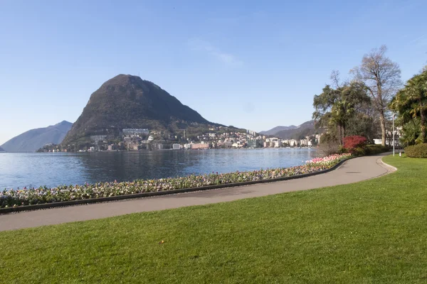 Lugano, Parco Ciani, giardino cittadino — Foto Stock