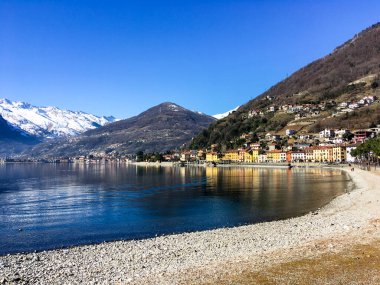 Domaso, Italy: Historic center and lake of the beautiful town on Lake Como.