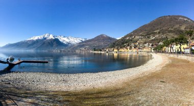 Domaso, Italy: Historic center and lake of the beautiful town on Lake Como.