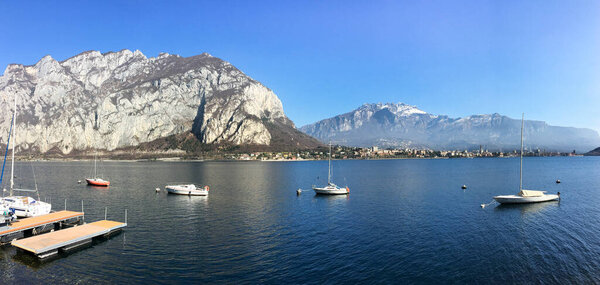Lecco, Italy: View of the town from the opposite bank