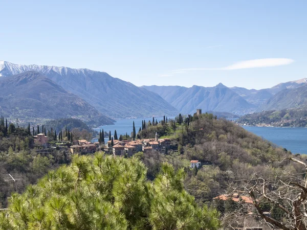 Panorama des comosees, blick auf bellagio und como-zweig — Stockfoto