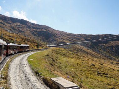 Zermatt, Switzerland - September 15, 2018: Transport railway to the mountain area.