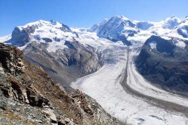 Zermatt, Switzerland: Image of the famous mountain called Catena del Monte Rosa and Cima Doufour
