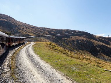 Zermatt, Switzerland - September 15, 2018: Transport railway to the mountain area.