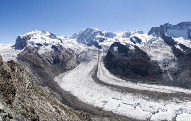 Zermatt, Switzerland: Image of the famous mountain called Catena del Monte Rosa and Cima Doufour