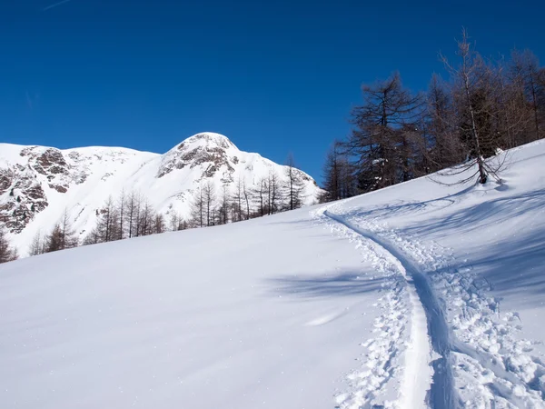Güzel bir güneşli gün ve İtalyan İsviçre karda. Hava