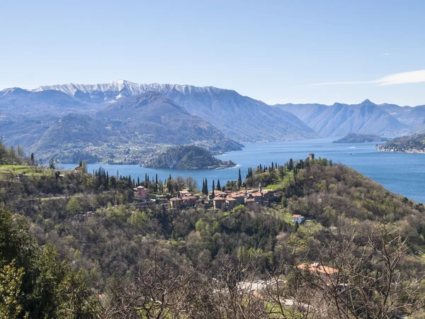 Panorama del Lago de Como, vista de Bellagio y Como rama — Foto de Stock