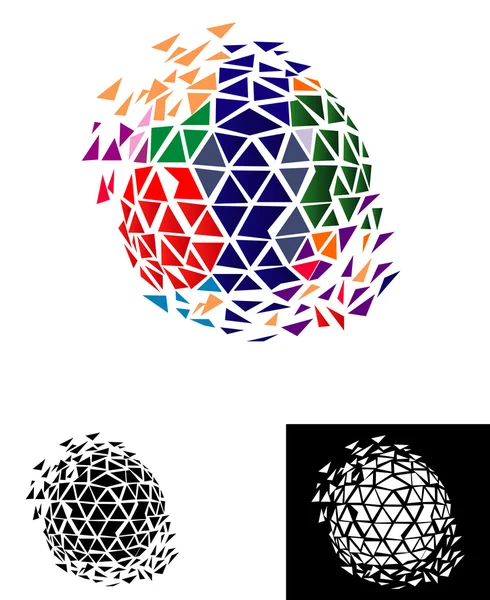 Piksel küresel dünya Logo — Stok Vektör