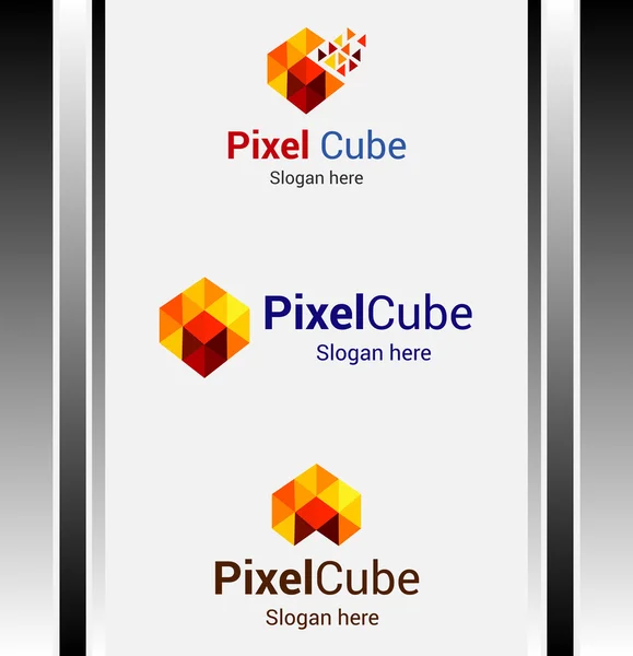 Logo de cubo de píxel — Archivo Imágenes Vectoriales