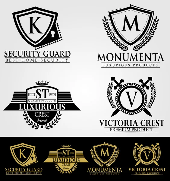 Logo héraldique de crête royale de luxe — Image vectorielle