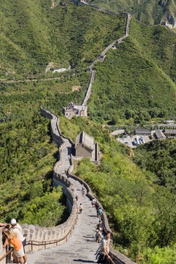 Juyongguan, China. Tourists visiting the Great Wall clipart