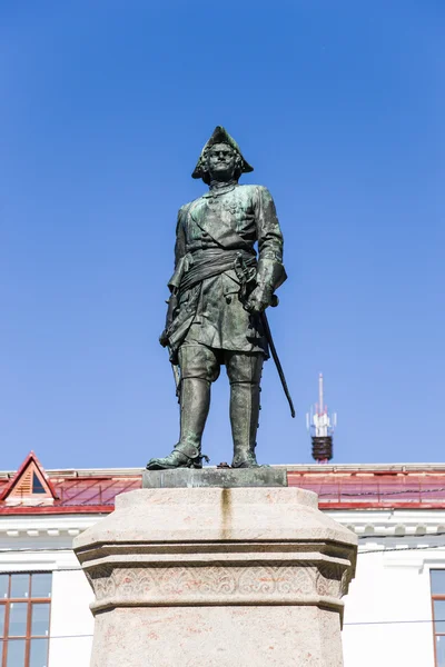 Arkhangelsk, Russia. Monumento all'imperatore russo Pietro I il Grande — Foto Stock