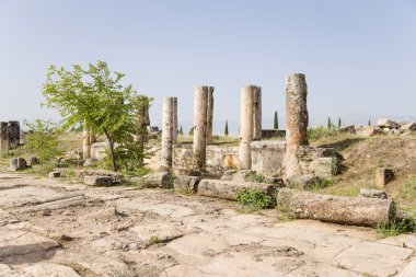 Hierapolis, Türkiye. Frontinus Caddesi, 1 boyunca colonnade kalıntıları